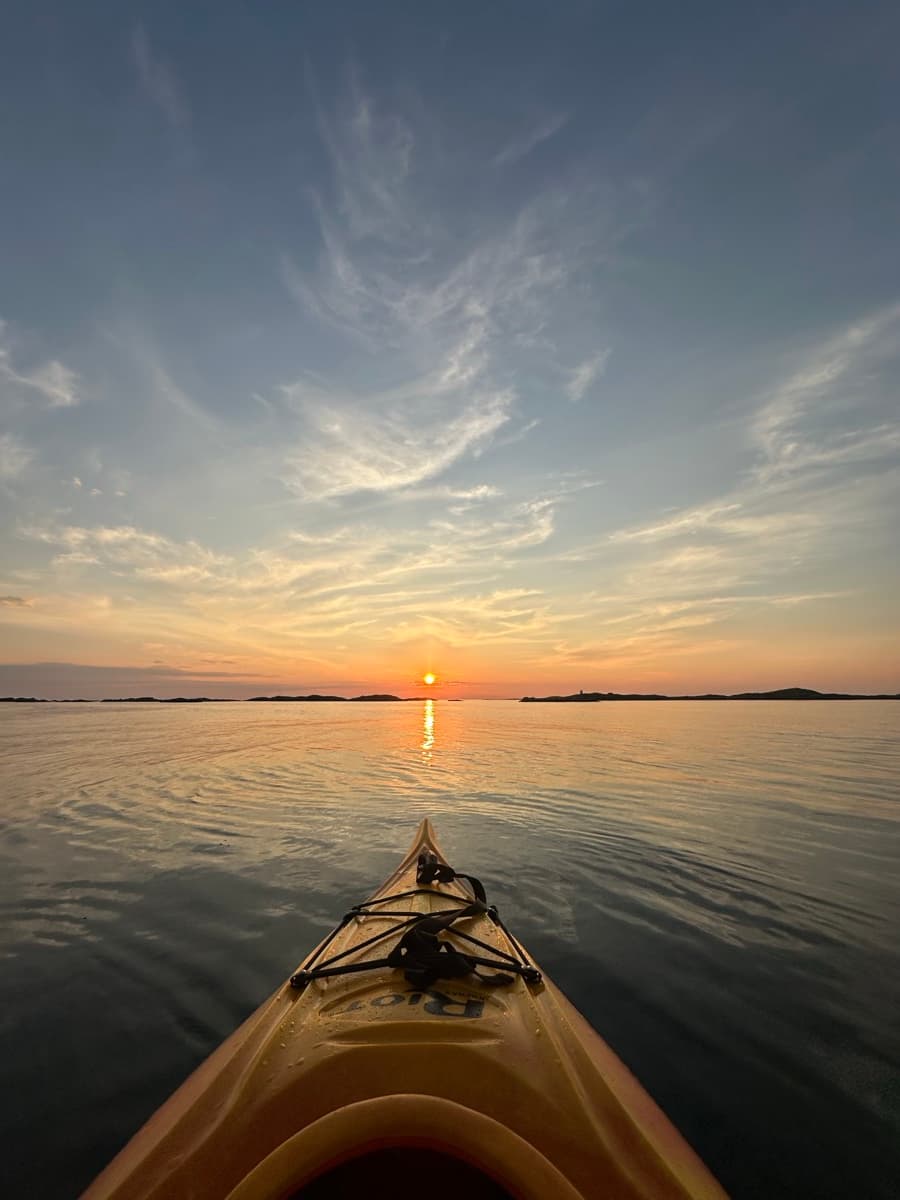 Kayaking at sunset
